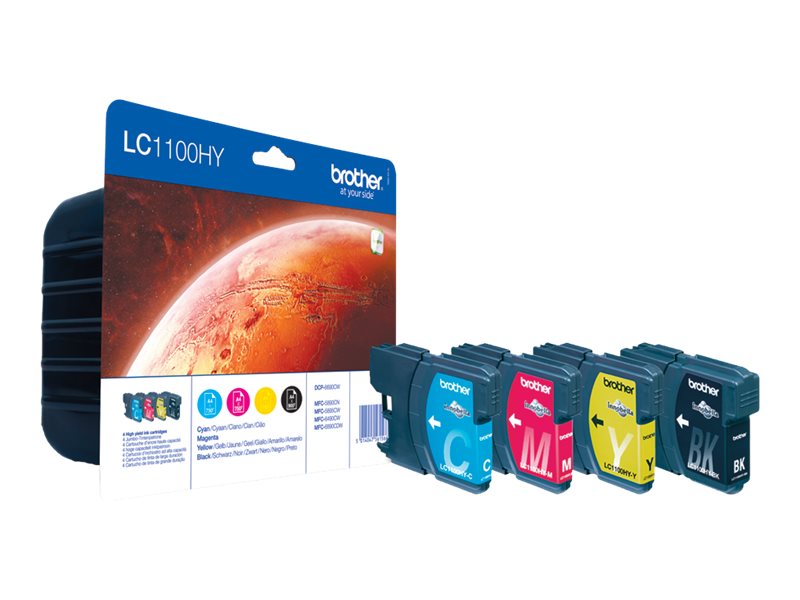 BROTHER LC1100HY 4er Pack Schwarz, Gelb, Cyan, Magenta Tintenpatrone