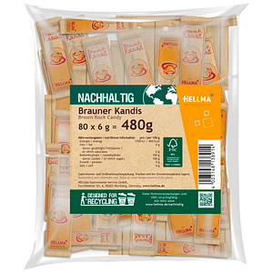 HELLMA Brauner Kandis Zuckersticks 80 St. à 6,0 g