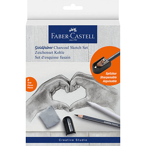 FABER-CASTELL Zeichenset GOLDFABER CHARCOAL, 8-teilig