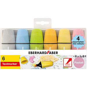 6 EBERHARD FABER Pastell Mini Textmarker farbsortiert