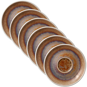 6 HEART & SOUL Untertassen Perfect Match Oyster braun 12,0 cm