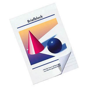 10 Briefblöcke Kugel und Kegel DIN A5 liniert