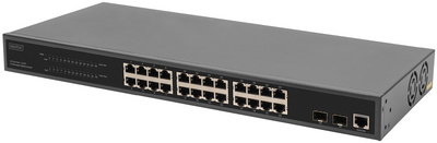 DIGITUS 19" Gigabit Ethernet PoE Switch, 24-Port, managed