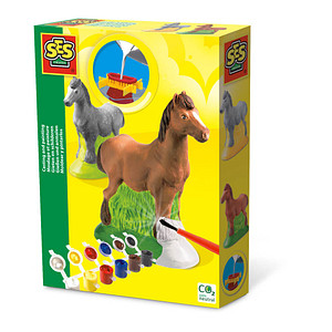 SES Creative® Gipsgießen-Set Pferd mehrfarbig