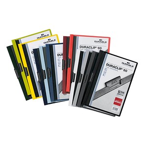 DURABLE Klemmhefter DURACLIP ORIGINAL 60, DIN A4, sortiert transparenter Vorder