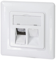 LogiLink Unterputzdose für Keystone-Module, 2-fach, reinweiß