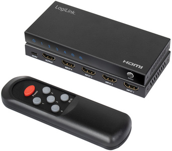 LogiLink 4K/60 Hz HDMI Switch, 4-fach, schwarz