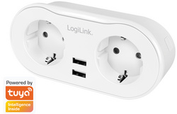 LogiLink Wi-Fi Smart Plug Adapterstecker, 2-fach + 2x USB