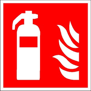 SafetyMarking® Brandschutzschild Feuerlöscher quadratisch 20,0 x 20,0 cm