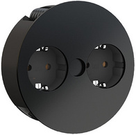 BACHMANN Steckdoseneinheit TWIST, 2-fach, schwarz matt