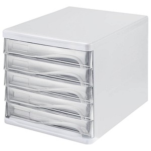 HELIT Schubladenbox transparent mit 5 Schubladen (H61299-02)