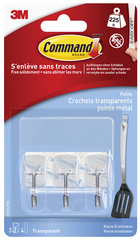 3M Command Draht-Haken, Kunststoff, Größe: S, transparent