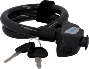 FISCHER Seil-Fahrradschloss, Länge: 600 mm, schwarz Seilschloss ohne Rahmenhalt