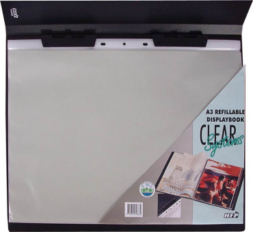 Nachfüllbares Präsentationsbuch A3 mit 20 Hüllen schwarz