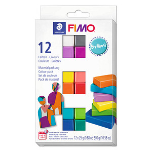 FIMO SOFT Modelliermasse-Set "Brilliant", 12er Set