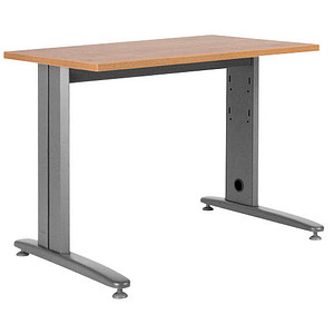 rocada METAL METAL Schreibtisch eiche/grau rechteckig, T-Fuß-Gestell grau 120,0 cm
