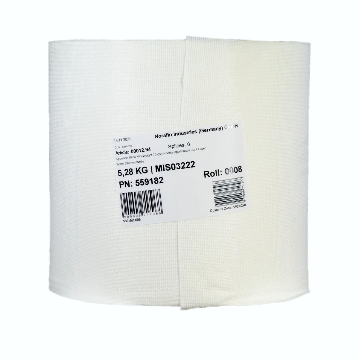 Putztuchrolle Poliertuch Vlies 100% VIS, lösungsmittelbeständig, unperforiert, weiß | 5 kg geeignet für Spender ||70318||, ||70319||, ||72213|| 