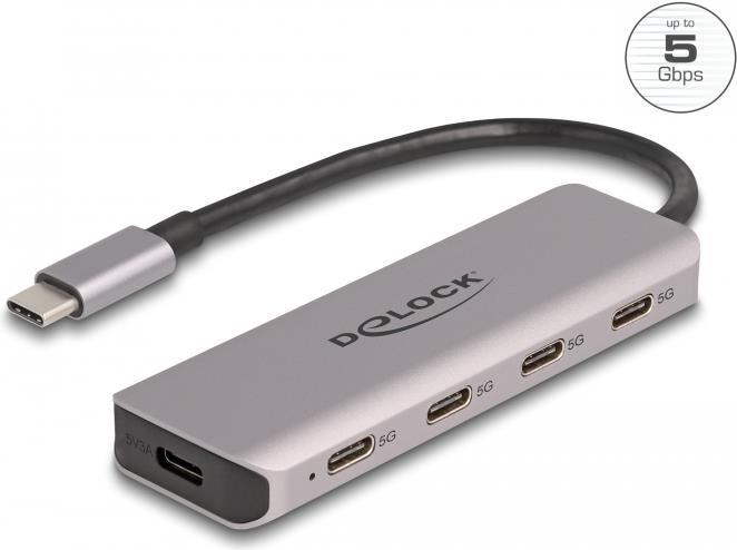 DELOCK USB 5 Gbps 4 Port USB Type-C Hub mit USB Type-C