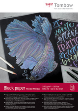 Tombow Zeichenblock "Black Paper", DIN A5, blanko, 250 g/qm