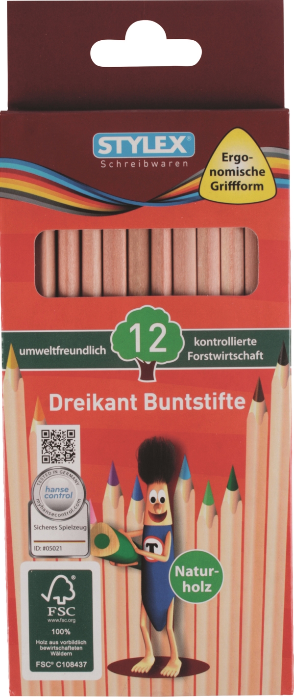 12er Buntstifte Naturholz, Nr: 26005