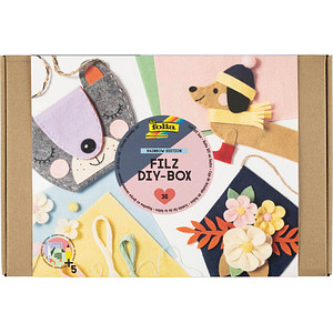 folia Filz DIY-Box Rainbow Edition, 36-teilig