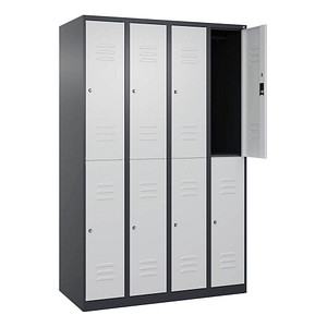 CP Spind Classic Plus anthrazitgrau, lichtgrau 080300-40-S10022, 8 Schließfächer 120,0 x 50,0 x 185,0 cm