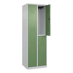 CP Spind Classic Plus lichtgrau, resedagrün 080300-20-S10042, 4 Schließfächer 60,0 x 50,0 x 185,0 cm