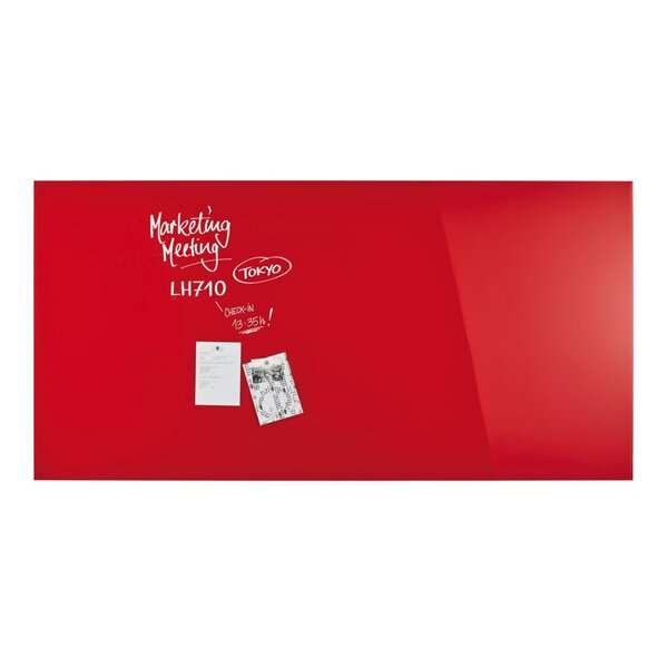 Design-Glasboards, magnetisch 2000x1000 mm, intensiv-rot