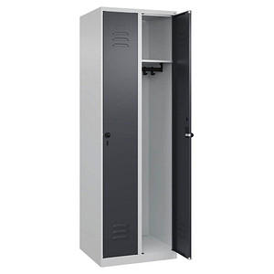 CP Spind Classic Plus anthrazitgrau, lichtgrau 080000-20-S10008, 2 Schließfächer 60,0 x 50,0 x 185,0 cm