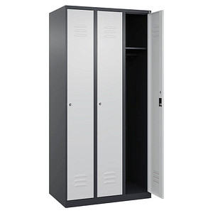 CP Spind Classic Plus anthrazitgrau, lichtgrau 080000-30-S10028, 3 Schließfächer 90,0 x 50,0 x 185,0 cm