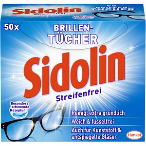 Sidolin Streifenfrei Brillenputztücher 50 Tücher