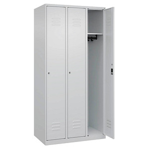 CP Spind Classic Plus lichtgrau 080000-30-S10026, 3 Schließfächer 90,0 x 50,0 x 185,0 cm