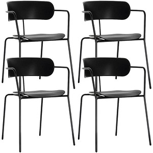 PAPERFLOW Besucherstuhl BISTRO, 4er Set, schwarz