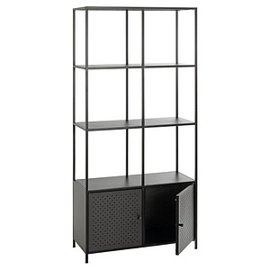 HAKU Möbel Bücherregal schwarz 80,0 x 37,0 x 176,0 cm
