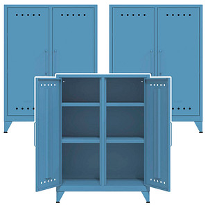 AKTION: BISLEY Sideboards Fern Middle, FERMID605P3 blau 6 Fachböden 80,0 x 40,0 x 110,0 cm