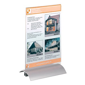 DURABLE Tischaufsteller PRESENTER, DIN A5, transparent aus hochwertigem Alumini
