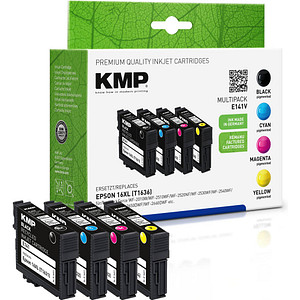 KMP MULTIPACK E141V 4er Pack Schwarz, Gelb, Cyan, Magenta Tintenpatrone