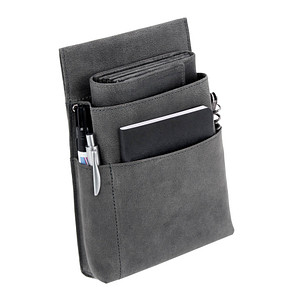 Alassio Gürteltasche für Kellnerbörse, Hunter-Leder, grau