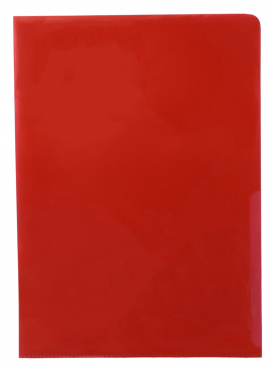Sichthüllen / Aktenhüllen / Dokumentenhüllen A4, 160my, aus PP, mit Daumenaussparung, oben und seitlich offen, Farbe: transparent rot glatt - 100 Stück