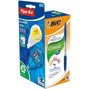 BIC Kugelschreiber-Set Atlantis Classic blauSchreibfarbe blau, 1 Set