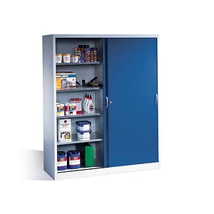 CP Stahlschrank 2159-00 lichtgrau, enzianblau 160,0 x 50,0 x 195,0 cm