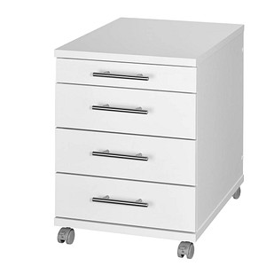 MÖBELPARTNER Rollcontainer weiß 4 Auszüge 42,0 x 50,0 x 52,0 cm