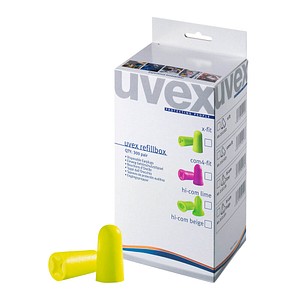 UVEX Gehörschutz-Nachfüllbox "one2click", Farbe: lime Einweg-Gehörschutzstöpsel