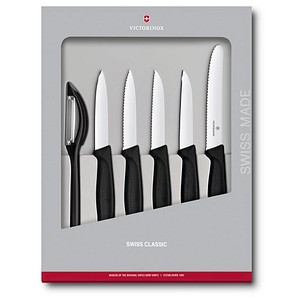 6 VICTORINOX Gemüsemesser Swiss Classic silber, schwarz