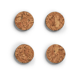 4 Zeller Kork Magnete braun  Ø 2,8 x 0,3 cm