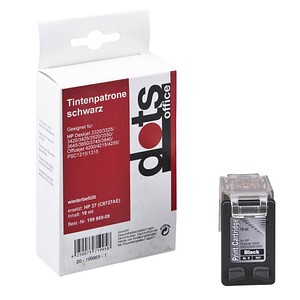 dots schwarz Tintenpatrone ersetzt HP 27 (C8727AE)