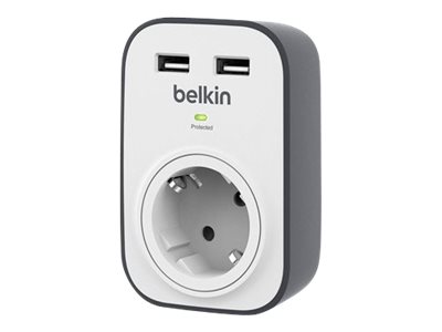 Belkin Überspannungsschutz 1-Fach,SurgPlus 2xuniv. USB Ladep