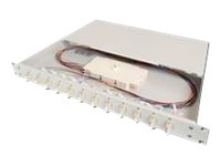 DIGITUS LWL Spleissbox 1HE bestückt 24x LC DX OS2 inkl Spleisskass gefärbte Pig