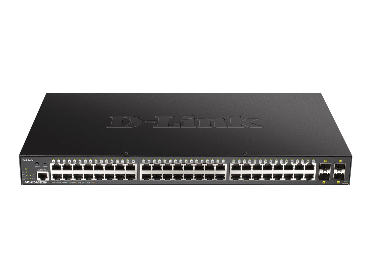 D-LINK 52-Port Smart Managed PoE+ Gigabit Switch 4x 10Gdlink|green 3.0, 48x 10/