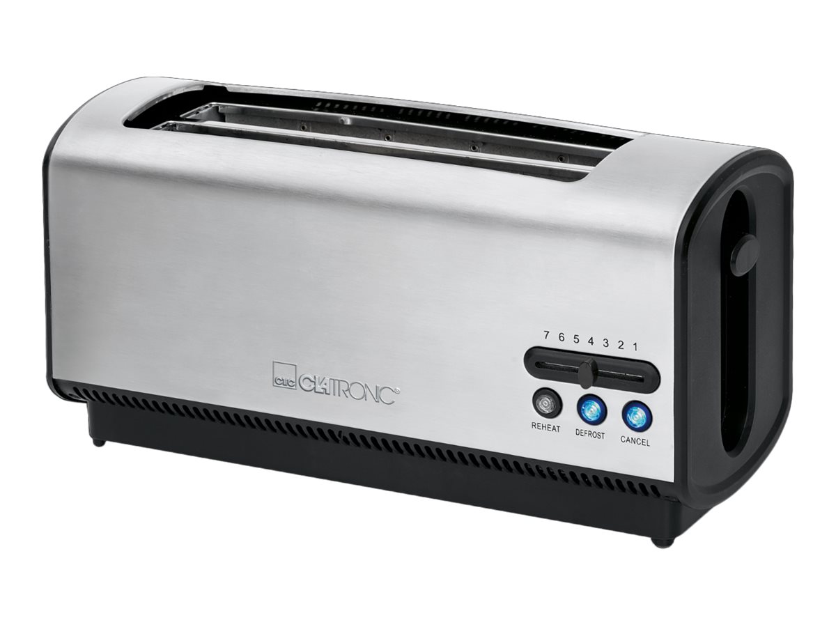 CLATRONIC TA 3687 Doppel-Langschlitztoaster 4 Fonduegabeln Edelstahl